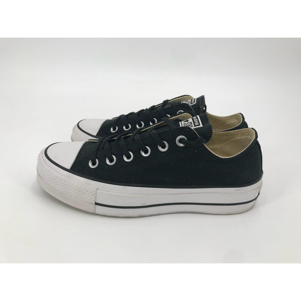 Converse Chuck Taylor All Star Lift Platform Low Top Black Canvas Sneaker Size 8